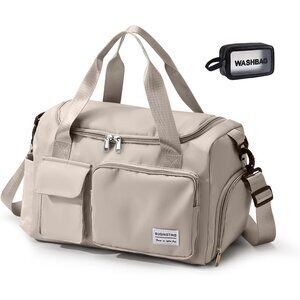 Small Gym Bag for Women, Travel Duffle Bag Carry On Weekender Bag with Shoe Comp